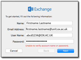 exchange verify account