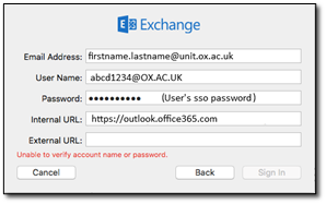 exchange verify account