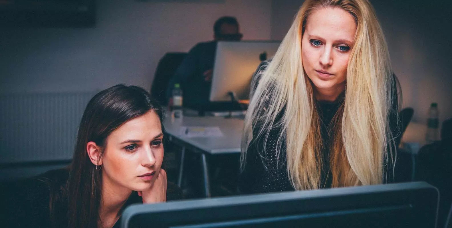Two women at the computer
